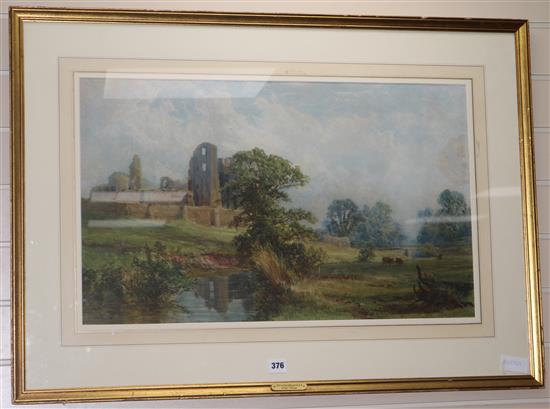 John Faulkner (1835-1894) Leycaster landscape 17 x 28in.